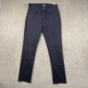 HM Slim Fit Pants Mens 29x32 Black Cotton Blend Chino Trousers 10744027